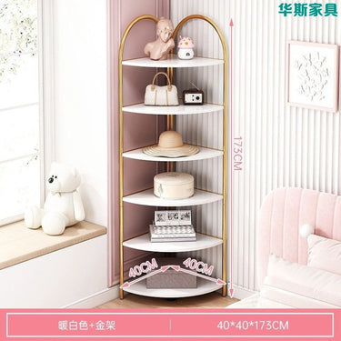 Modern Corner Storage Rack – Multi-Tier Triangle Bookshelf